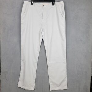 Chase54 Golf Pants Men 38x33 Beige Classic Fit Flat Front High Rise Straight Leg